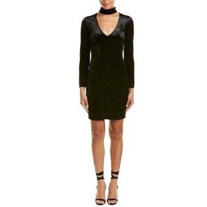 NWT Bardot Kira Velvet Sheath Dress Long Sleeve Plunging V Neckline Womens Small